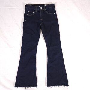 Rag & Bone 10” Inch Crop Flare Jeans Womens Size 25 Raw Hems Retro Denim Pants